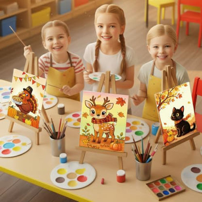 Louise Maelys 12 Pack 5x7 Inch Fall Pre Drawn Canvas to Paint for Kids Art - color: Fall