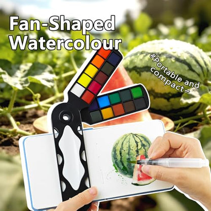 kander 30 Color Watercolor Paint Set with Detail Paint Brushes