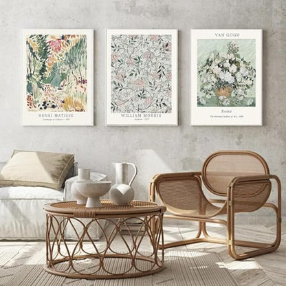 3 Pack Flowers Paint by Numbers Kit for Adults Beginner (Without Frame) - color: YH03841
