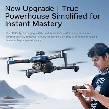 FPV Drone with HD Camera for Adults, RC Drones with 5 Inch LCD Screen on Controller, Obstacle Avoidance, Brushless Motor, One Key Start, Optical Flow Positioning, Headless Mode, Foldable RC Quadcopter with SD Card & 2 Batteries & Portable Carrying Case, U