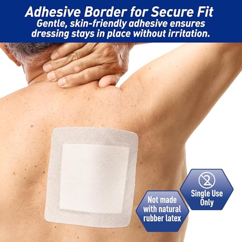 MED PRIDE Bordered Gauze Island Dressing,Sterile Absorbent,6x6 in,25-Count - size: 6'' x 6'' - (New)