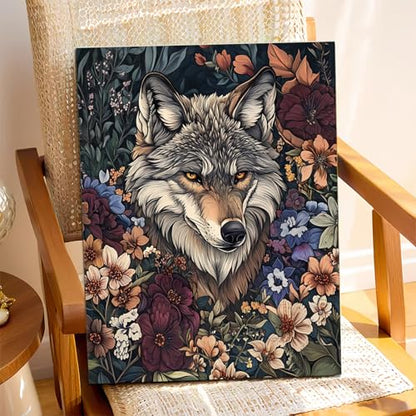 XTCIXAL Paint by Numbers Kit for Adults, Wolf, 16X20 Inch - color: 10-Wolf