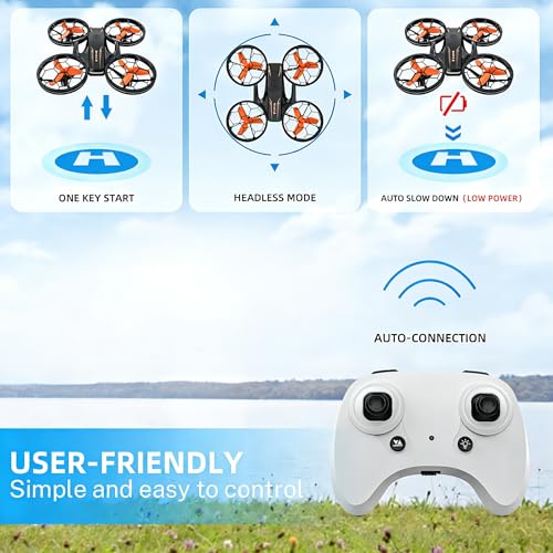 Drones - RC Drone with Auto Hovering and Headless Mode, Quadcopter with LED Light, Propeller Full Protect, 3D Flips, 3 Batteries, Remote Control, Best Gifts