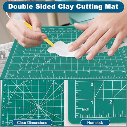 Polymer Clay Tools, Acrylic Roller Pin, Clay Sculpting Tools for Ceramic Craft, Rectangle Sheet Press Board Wire Texture Set Needle Detail Modelling Supplies(Size:26 Pcs)