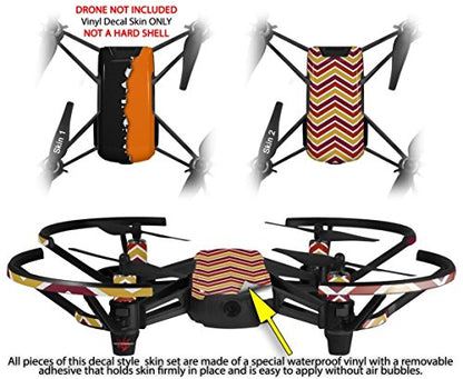 Skin Decal Wrap 2 Pack Compatible with DJI Ryze Tello Ripped Colors Black Orange Drone NOT Included