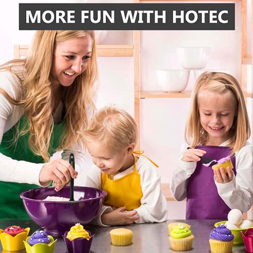 HOTEC Silicone Rubber Spatula Set, BPA-Free, Black, Set of 5 - color: Black