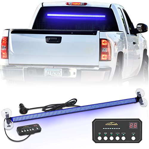 XRIDONSEN 35 inch Traffic Advisor Light Bar 144 LED Blue Emergency Lights - color: Blue