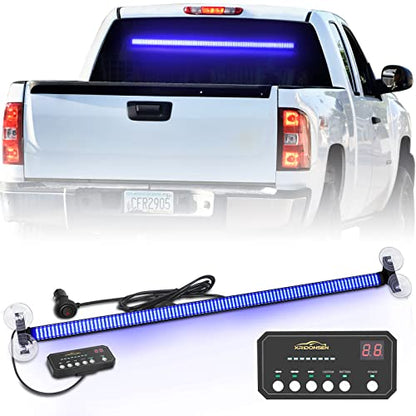 XRIDONSEN 35 inch Traffic Advisor Light Bar 144 LED Blue Emergency Lights - color: Blue