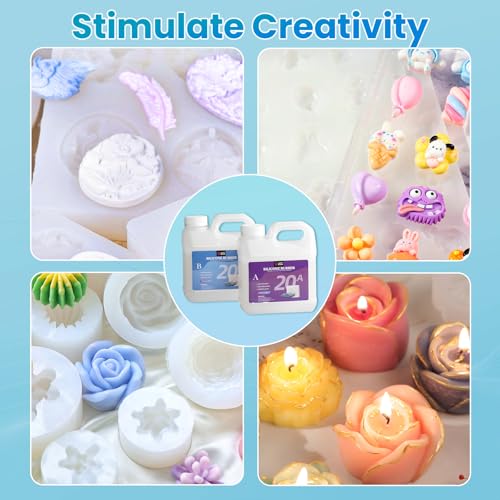 LET'S RESIN Silicone Mold Making Kit 72oz, 20A Non-Toxic Silicone Rubber - size: 72oz