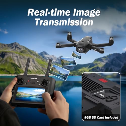 4.5‘’ Screen on Controller GPS Drone with EIS Camera for Adult Kid Beginner - color: Starry Black