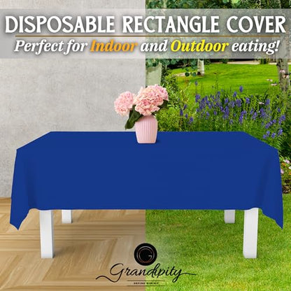 Grandipity Plastic Table Cloth Disposable 12 Pack 54” x 108” Rectangle - color: Blue, size: 54in. x 108in. Rectangle