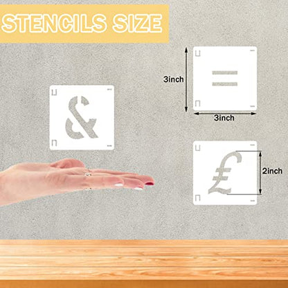 Augshy 56 Pcs Letter Stencils, 3 Inch Reusable Craft Kit for Fabric - style: Letter