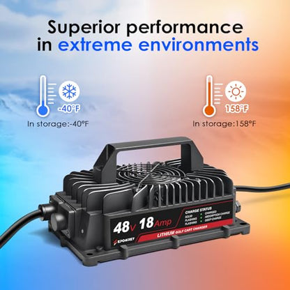 EPOWREY 18AMP Lithium Battery Charger for 48 Volt/58.4V (51.2V) LiFePO4