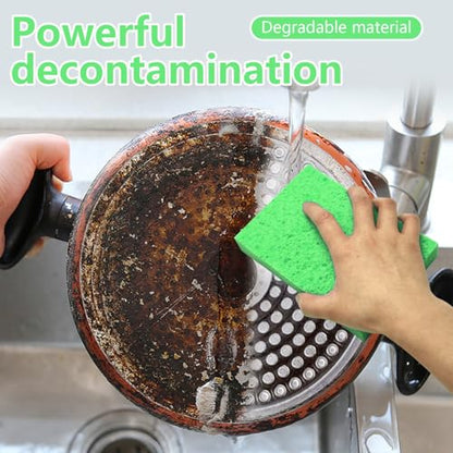 Cellulose Sponges, Large Size 4" x 6" x 1" - Heavy Duty Scrub Kitchen Sponge, Clean Tough Messes Without Scratching Kitchen Cleaning Pads, Pop Up Eco DIY (6 Pack), Green - color: Green