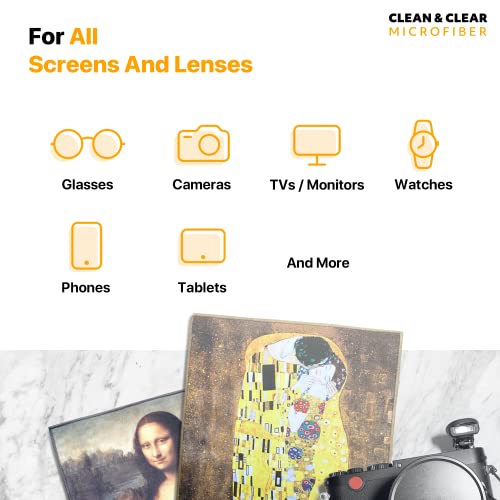 Extra Large [25 Pack] Classic Art Collection 2, Microfiber Cleaning Cloth - Ultra Premium Quality Microfiber Cloth(Best for Camera Lens, Glasses, Screens, and All Lens.) - color: Classic Art Collection 2, size: 25 Count(Pack of 5)
