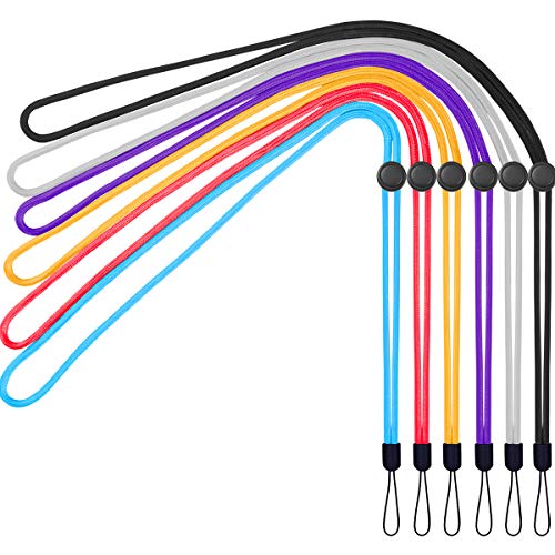 YOUOWO 6Pack 6Colours Adjustable Neck Lanyards,Circular,Multicolor - color: Black, Gray, Purple, Red, Blue, Yellow
