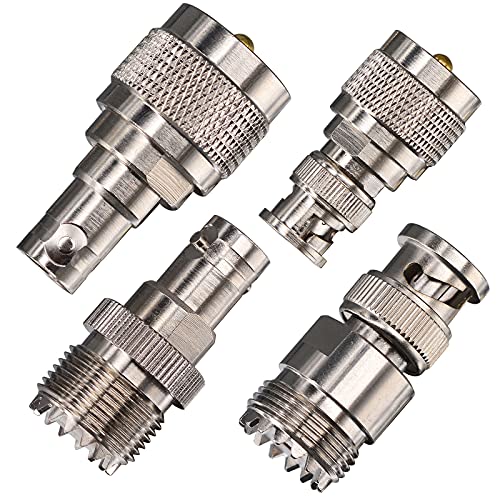 onelinkmore BNC to UHF Adapter Kit 4-Pack PL259/SO239 Gold Plated - color: Upgraded 4 PCS