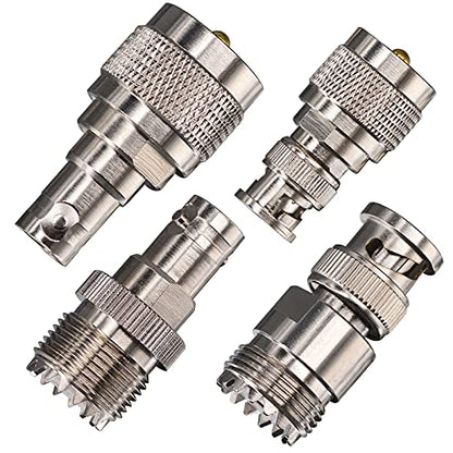 onelinkmore BNC to UHF Adapter Kit 4-Pack PL259/SO239 Gold Plated - color: Upgraded 4 PCS
