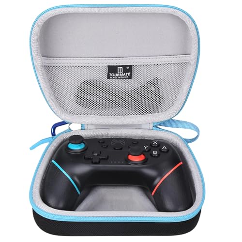 Tourmate Hard Controller Case Compatible for Switch Wireless Pro Controller, Travel Protective Carrying Storage Bag (Black & Blue) - color: Black & Blue