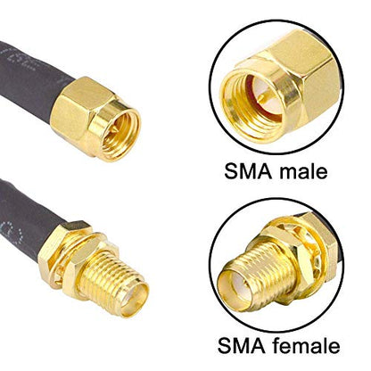 onelinkmore RG58 SMA Male to Female Extension Cable 6.5ft, 50 Ohm Copper
