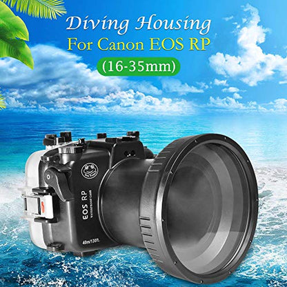 Sea frogs Waterproof Housing Case Underwater Diving Camera Case with Flat Long Port 40M/130FT for Canon EOS RP