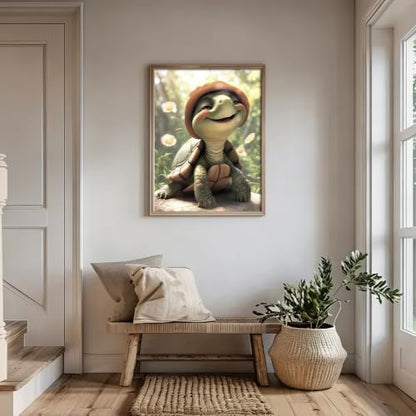 5D Cute Smiling Turtle Diamond Art kits for Adults Beginners 12x16in - color: KM1156-1