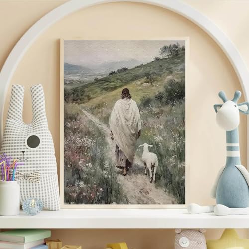 Jesus and Lamb Paint by Numbers Kit for Adults Beginner (Without Frame) - color: Stickered.MSKU.1764914608784