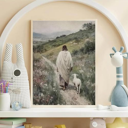 Jesus and Lamb Paint by Numbers Kit for Adults Beginner (Without Frame) - color: Stickered.MSKU.1764914608784