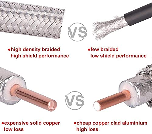 XRDS -RF 6ft SMA Male to SMA Female Coax Extension Cable, 50 Ohm KMR240 Low Loss SMA Coax Coaxial Cable with SMA Connectors - size: 6 FT