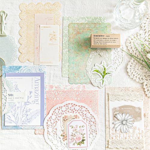 Scrapbook Supplies Kit, 400PCS Vintage Floral Paper & Stickers