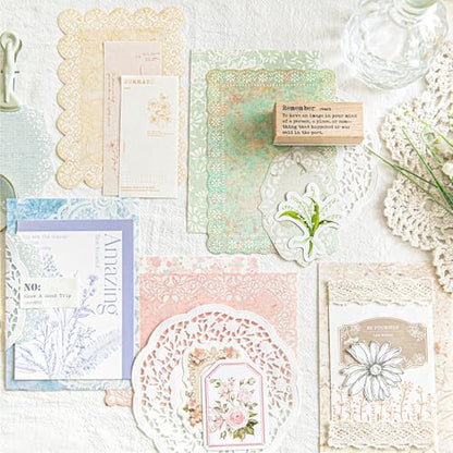 Scrapbook Supplies Kit, 400PCS Vintage Floral Paper & Stickers