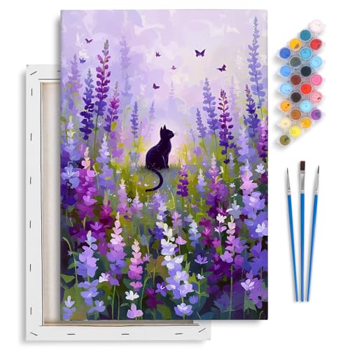 Flowers Framed Paint by Numbers Kit for Adults Beginner & Kids Ages 8-12 - color: YOP-F-1201, size: 8x12 Inch