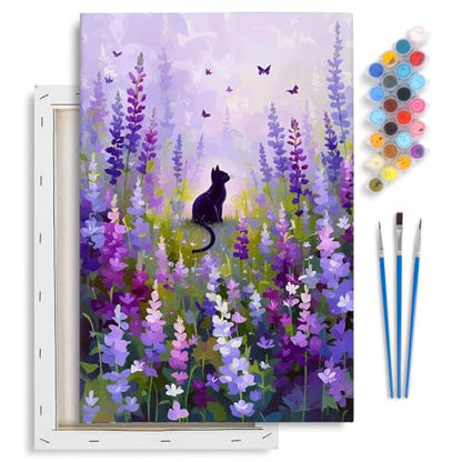 Flowers Framed Paint by Numbers Kit for Adults Beginner & Kids Ages 8-12 - color: YOP-F-1201, size: 8x12 Inch