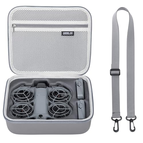 Coyktonty Neo2 Case, Portable PU Leather Small Shoulder Bag for DJI Neo2 Drone and Batteries Accessories with shoulder straps