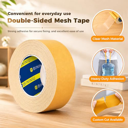 Heavy Duty Double Sided Clear Tape 1.4inX67.26FT Waterproof Strong Adhesive Mounting Tape for Office Fixing and Splicing - size: 1.4inX67.26FT