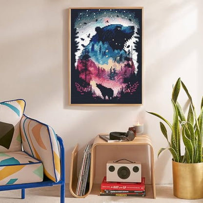 Diamond Art Kits for Adults, Bear DIY 5D Diamond Painting for Beginners - color: BLKJDP13