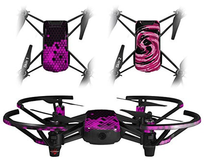 Skin Decal Wrap 2 Pack Compatible with DJI Ryze Tello HEX Hot Pink Drone NOT Included