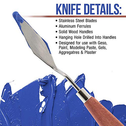 U.S. Art Supply 18-Piece Stainless Steel Palette Knife Set