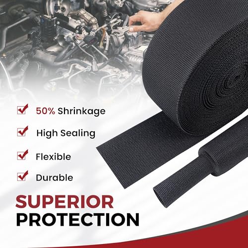 2:1 Ratio Heat Shrinkable Braided Wiring Sleeving 3/8" ID-30ft - size: 3/8inch-30ft, style: 30ft