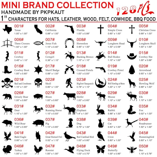 128Pcs 1" Custom Branding Iron for Wood, Leather Branding Stamp Kit - size: 128PCS 1" Assorted Characters Full Set