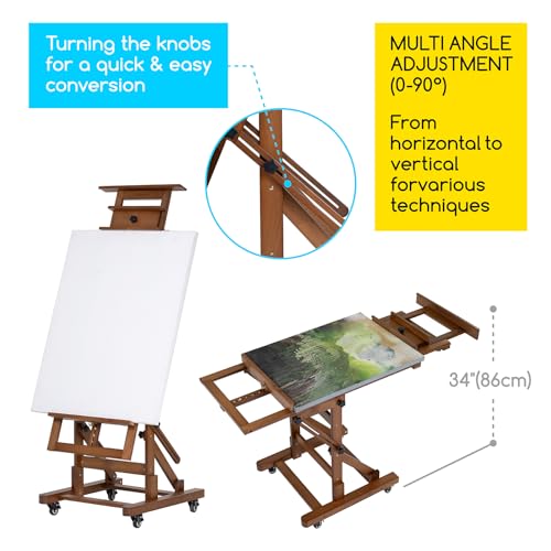 MEEDEN Extra-Large Art Painting Easel: Holds Canvas Up to 79" for Studio - color: Walnut