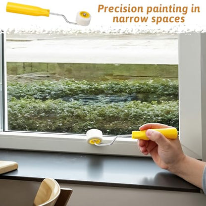 4/5 Inch Mini Paint Roller, Foam Paint Roller, Tiny Painting Tool for Touch Up Trim Edge or Corner (2 Brush + 10 Rollers + 1 Wrench)