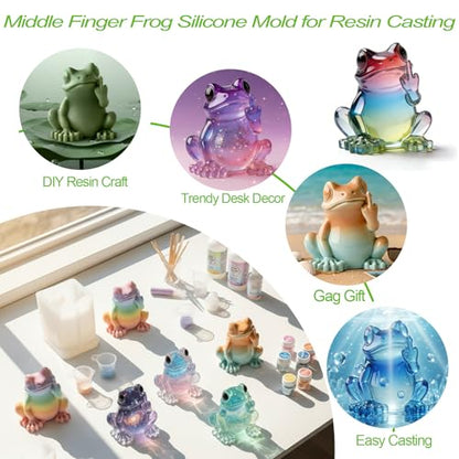 Frog Resin Casting Molds, 3D Funny Animals Candle Silicone Molds - color: Frog Resin Mold