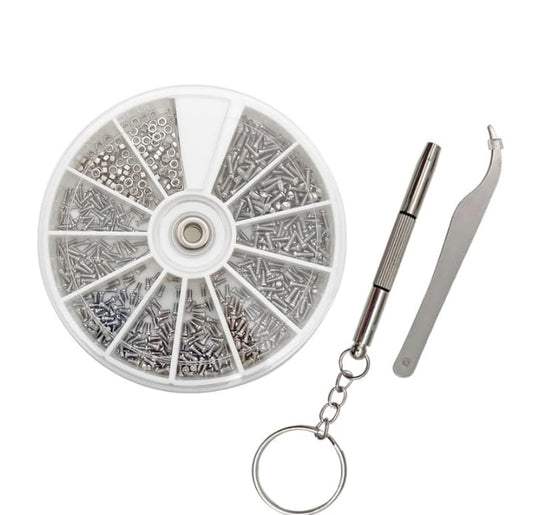 600Pcs Mini Stainless Steel Screws and Nuts Assortment Kit, M1 M1.2 M1.4 M1.6 Precision Repair Tool with Screwdriver for Eyeglasses, Sunglasses, Watch, Jewelry & Electronics