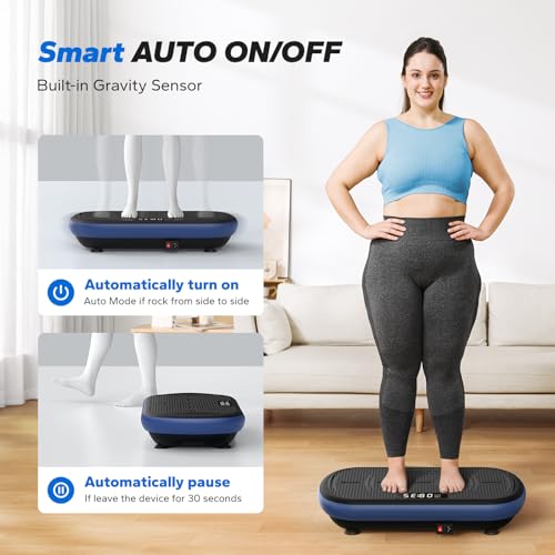 Merach CV40 Curved Vibration Plate Exercise Machine with 440lbs Capacity - color: Blue