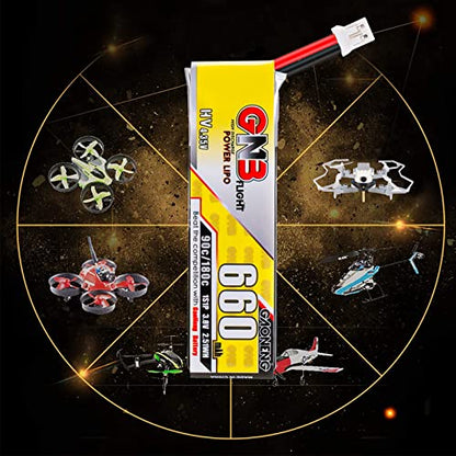 4PCS 660mAh 1S LiPo Battery 3.8V JST-PH2.0 Connector for Mobula7 75mm Drone
