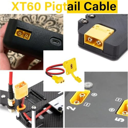 1FT XT60 Male to Female Mount Panel Cable, 12AWG XT60 Connector Kit