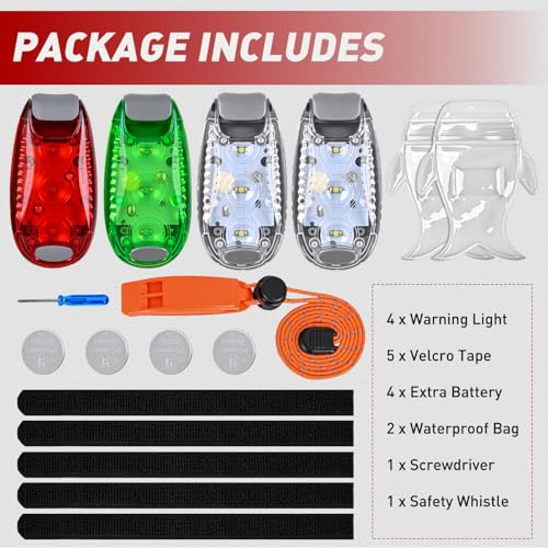 Nilight LED Safety Light 4PCS Red Green White Marine Navigation Tail Lights - color: 3LED Navigation Light-4Pcs
