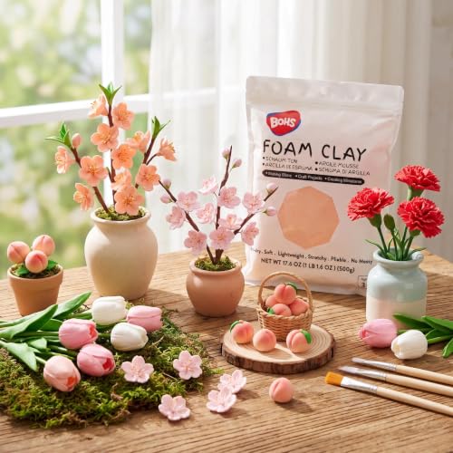 BOHS Foam Clay, Peach Air Dry Modeling Clay, 1.1 lb - color: Peach, size: 500 g