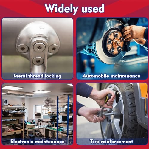 Thread Locker 271, Threadlocker, High Strength Red Thread Lock, Lock & Seal Nuts, Bolts, Fasteners and Metals, Against Losening and Leakage (50 mlx2)